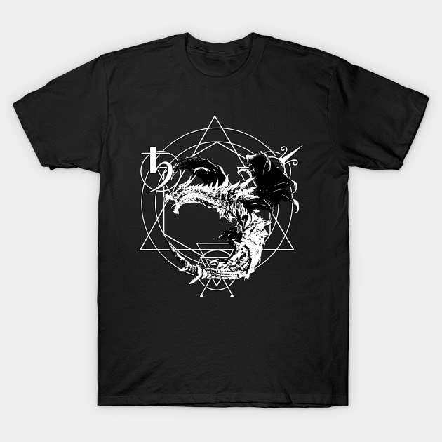 Dragon and transmutation circle T-Shirt by MysticMoonVibes